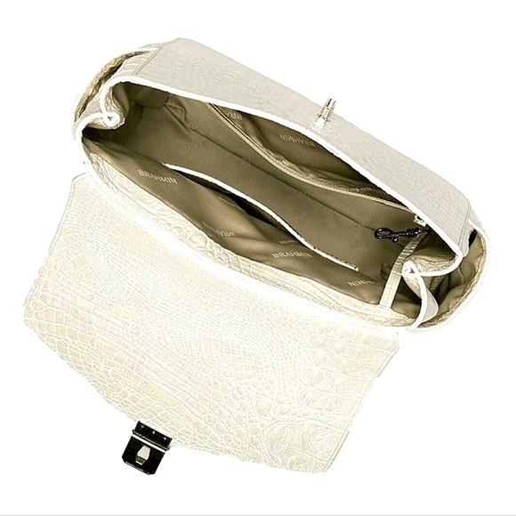 🌻 NWT BRAHMIN BACKPACK DESIGNER PURSE BAG RARE PEAL ITALIAN LEATHER EMBOSSED - Picture 5 of 14